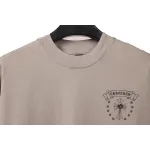 Chrome Hearts Distressed Washed Sanskrit Cross Short Sleeve Grey