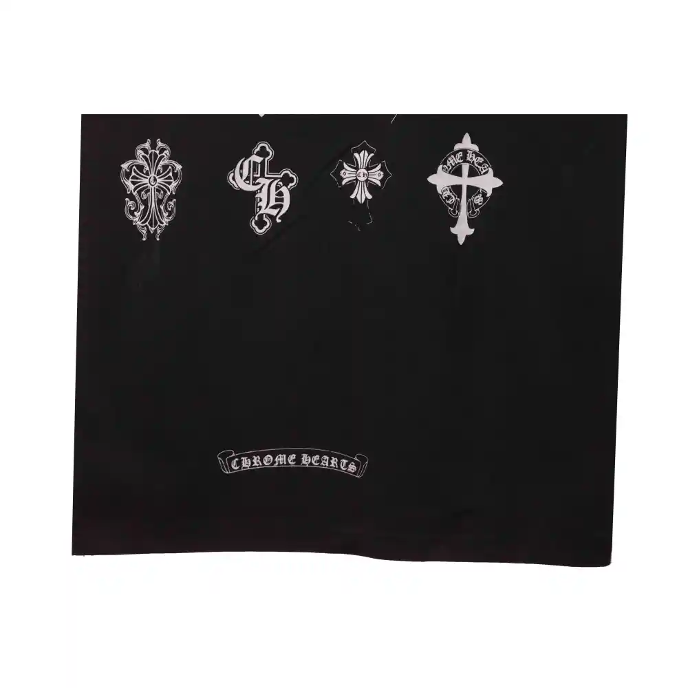 Chrome Hearts distressed washed Sanskrit cross short sleeves black