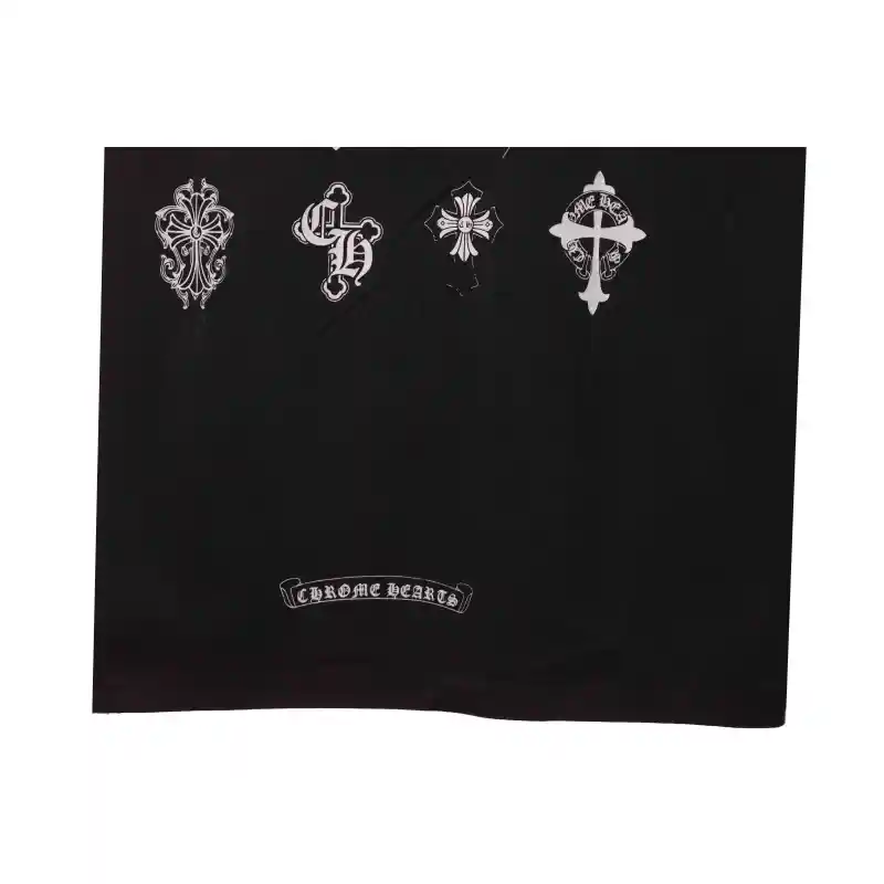 Chrome Hearts distressed washed Sanskrit cross short sleeves black