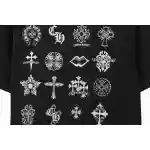 Chrome Hearts distressed washed Sanskrit cross short sleeves black