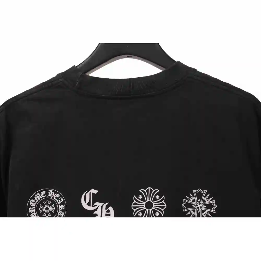 Chrome Hearts distressed washed Sanskrit cross short sleeves black