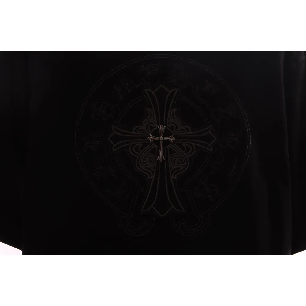 Chrome Hearts distressed washed silver horseshoe short sleeves black