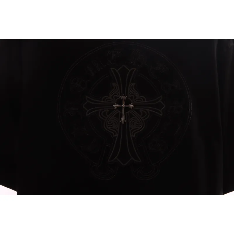 Chrome Hearts distressed washed silver horseshoe short sleeves black
