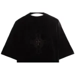 Chrome Hearts distressed washed silver horseshoe short sleeves black