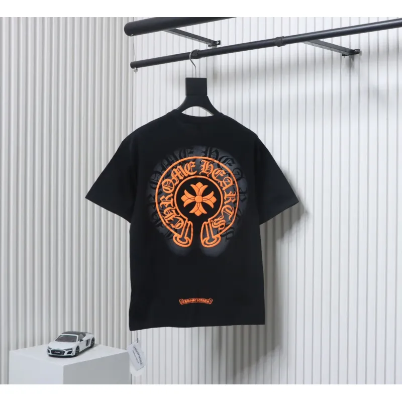 Chrome Hearts Double Shadow Horseshoe Print Short Sleeve Black