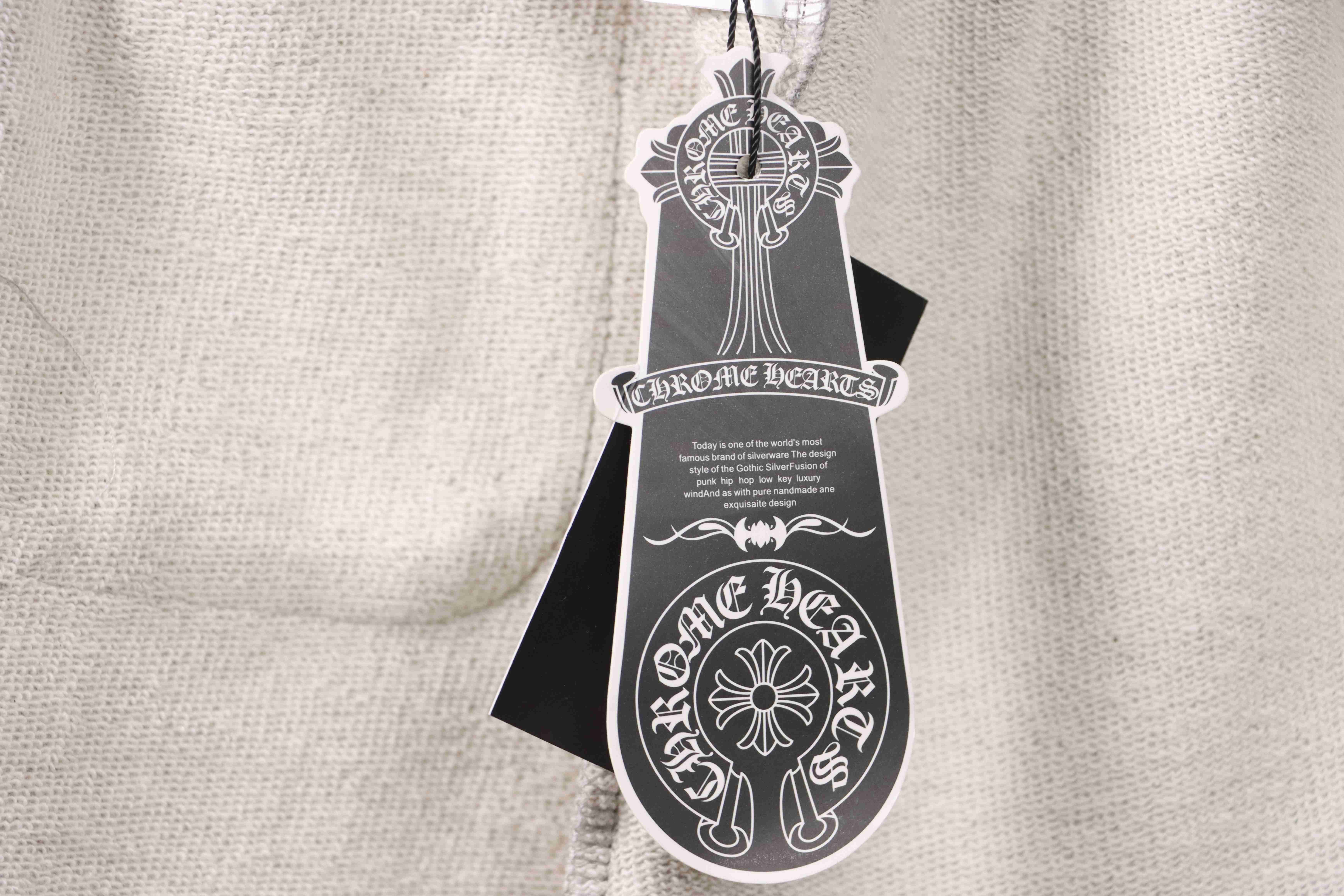 Chrome Hearts Embroidered Sanskrit Cross Terry Shorts Grey