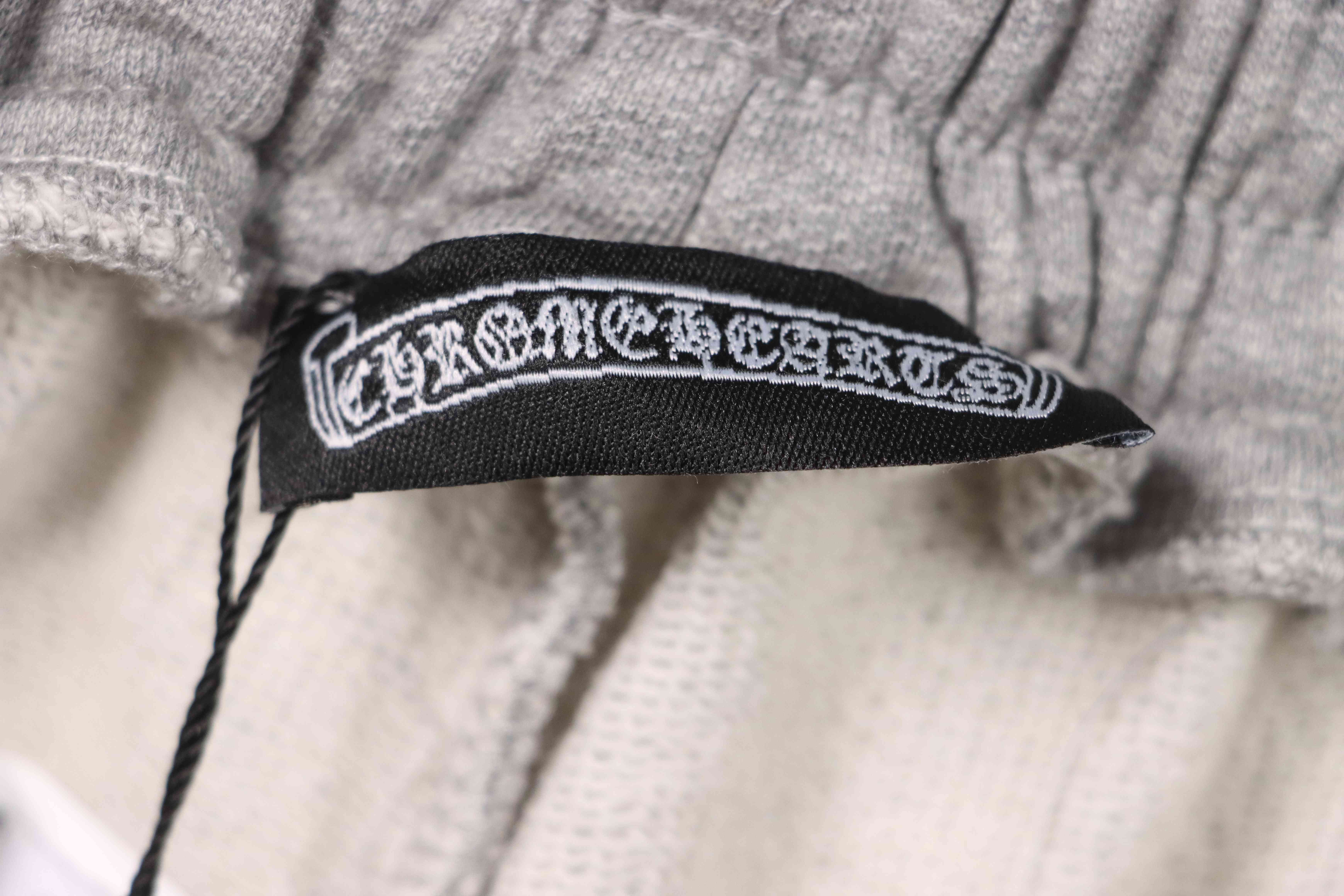 Chrome Hearts Embroidered Sanskrit Cross Terry Shorts Grey