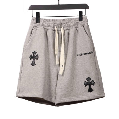 Chrome Hearts Embroidered Sanskrit Cross Terry Shorts Grey 01