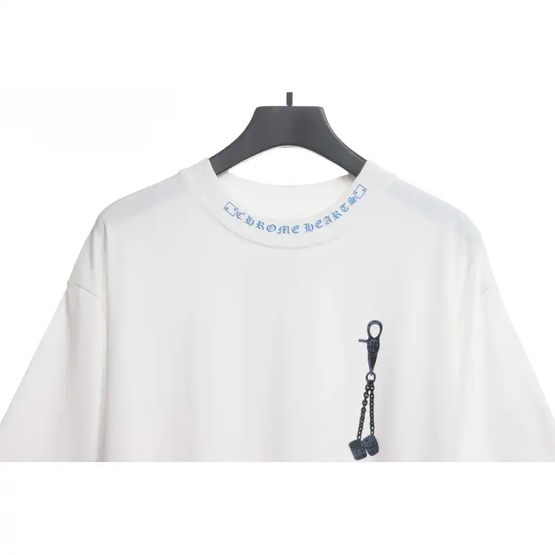 Chrome Hearts Fluid Sanskrit Large Cross Short Sleeve White