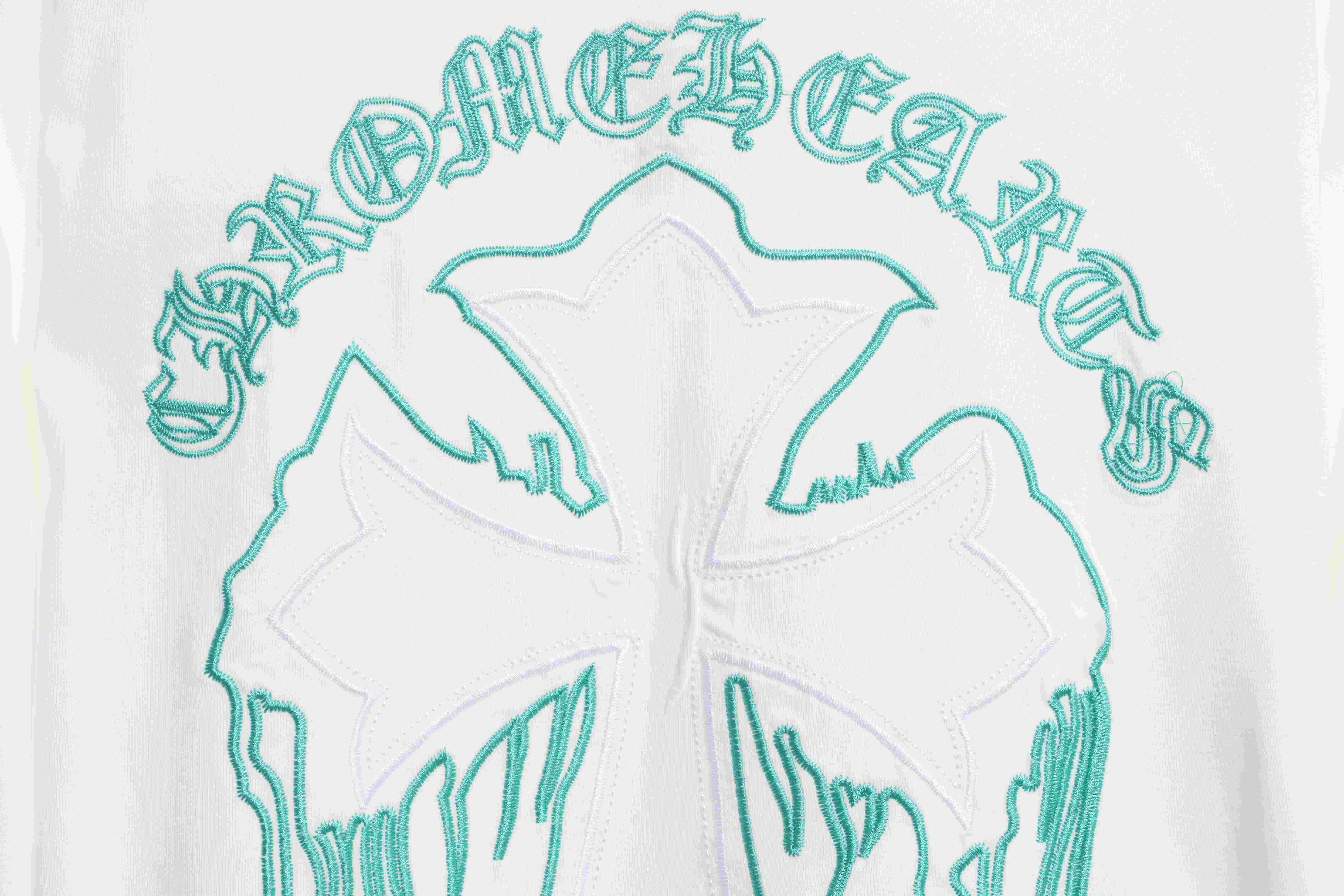 Chrome Hearts Fluid Sanskrit Large Cross Short Sleeve White