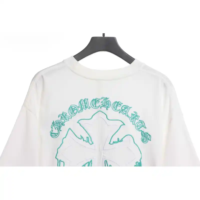 Chrome Hearts Fluid Sanskrit Large Cross Short Sleeve White