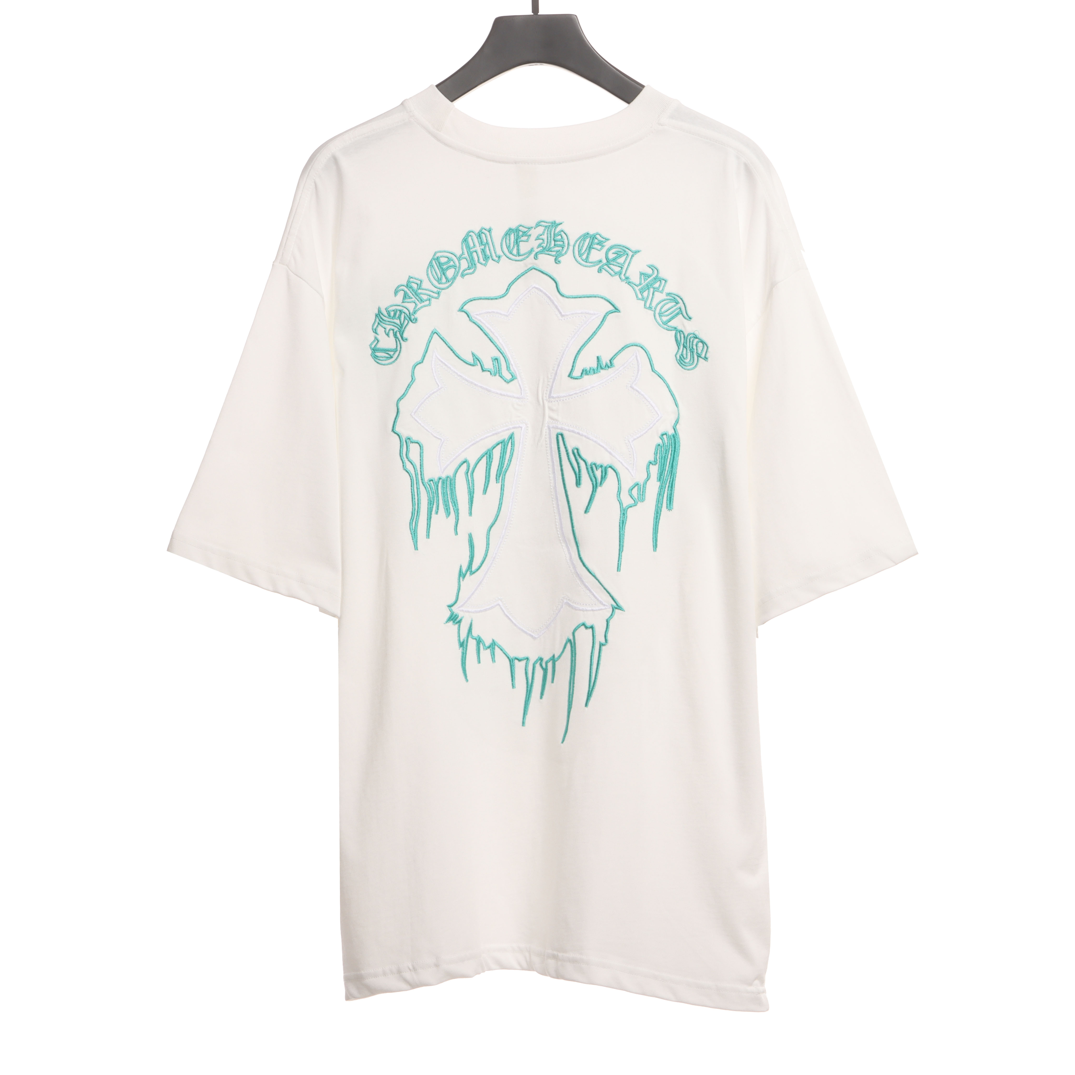 Chrome Hearts Fluid Sanskrit Large Cross Short Sleeve White