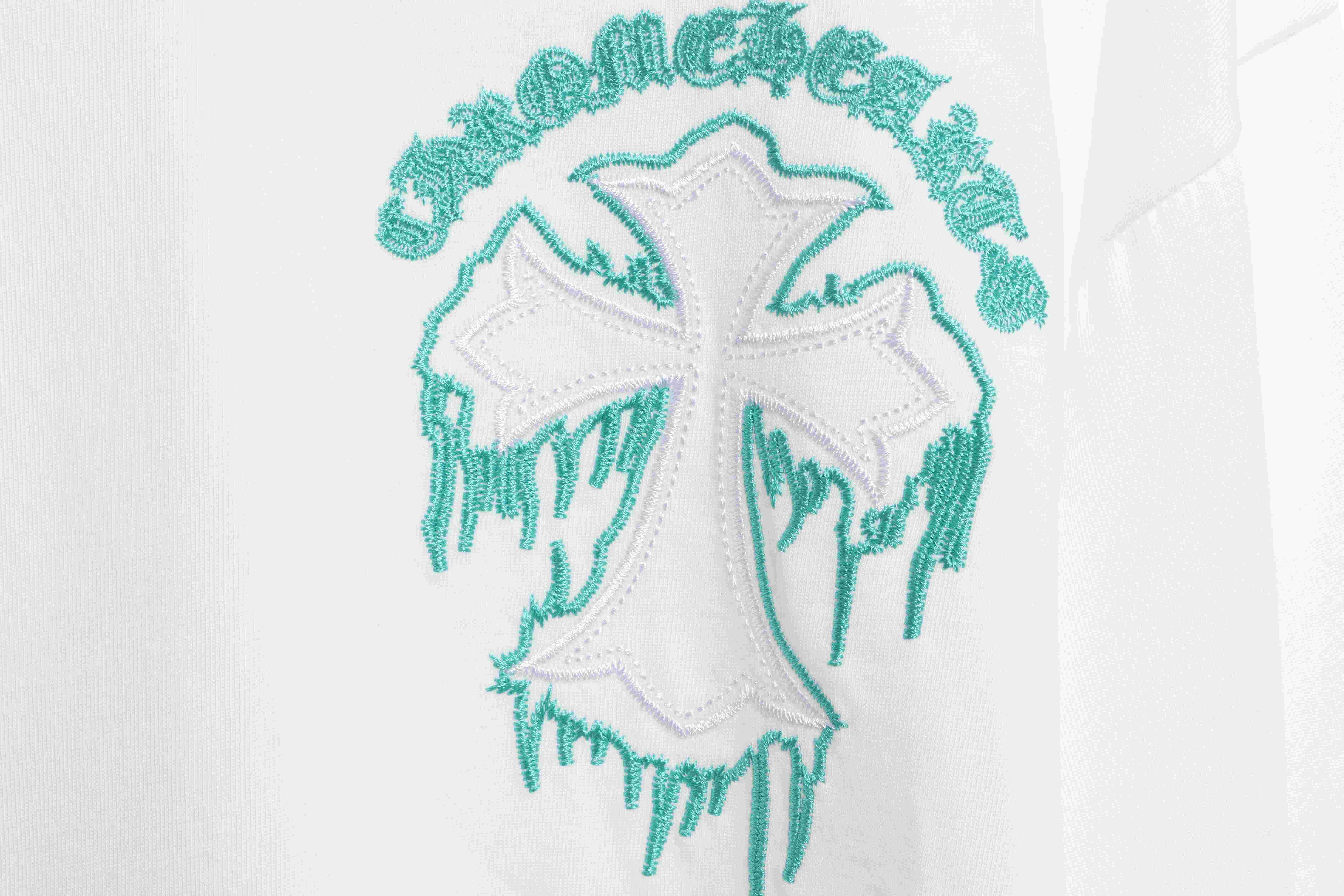 Chrome Hearts Fluid Sanskrit Large Cross Short Sleeve White