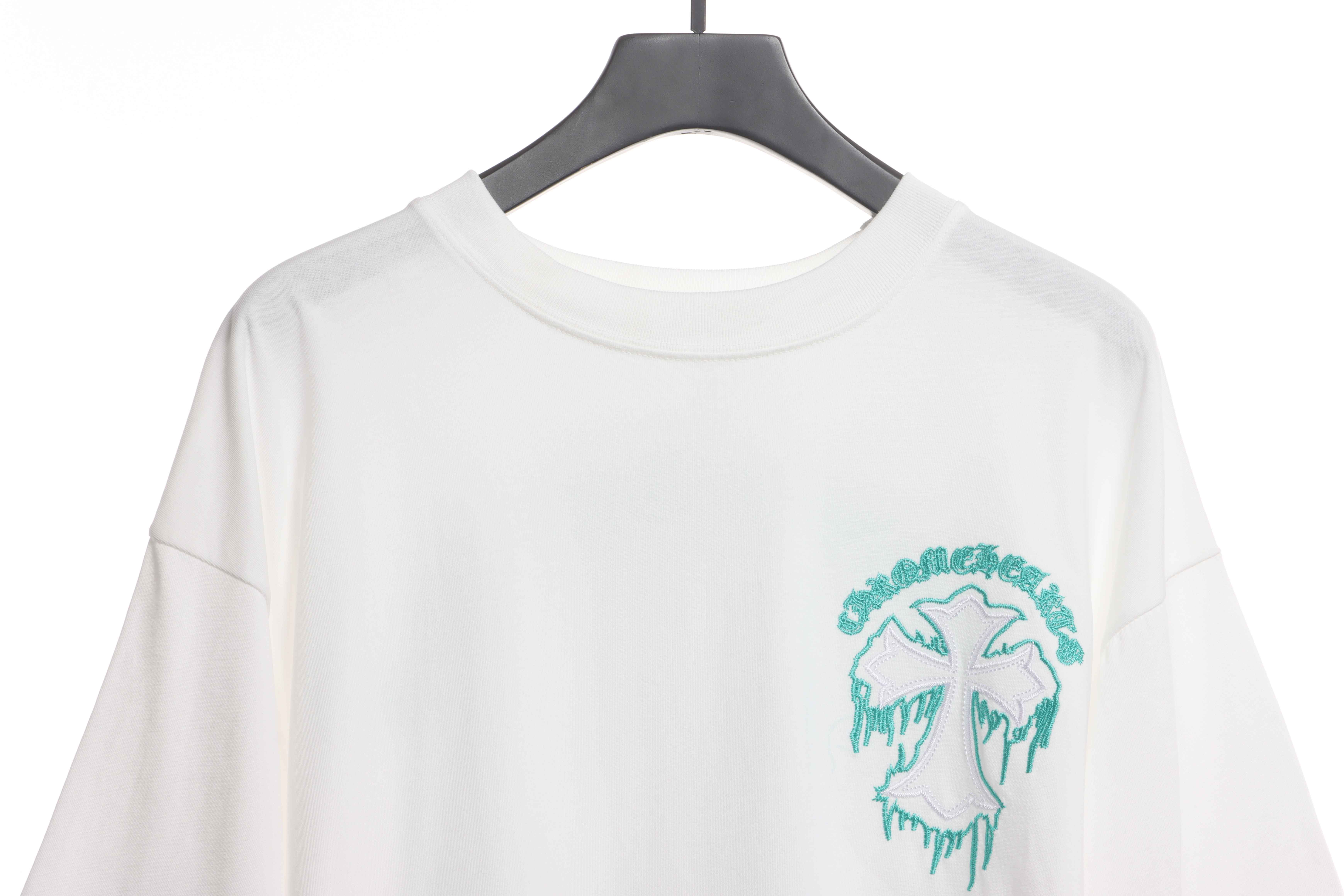 Chrome Hearts Fluid Sanskrit Large Cross Short Sleeve White