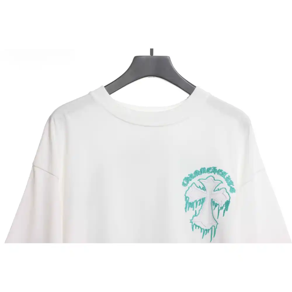 Chrome Hearts Fluid Sanskrit Large Cross Short Sleeve White