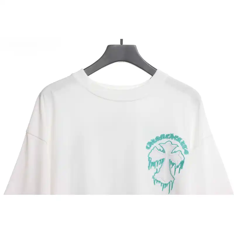 Chrome Hearts Fluid Sanskrit Large Cross Short Sleeve White