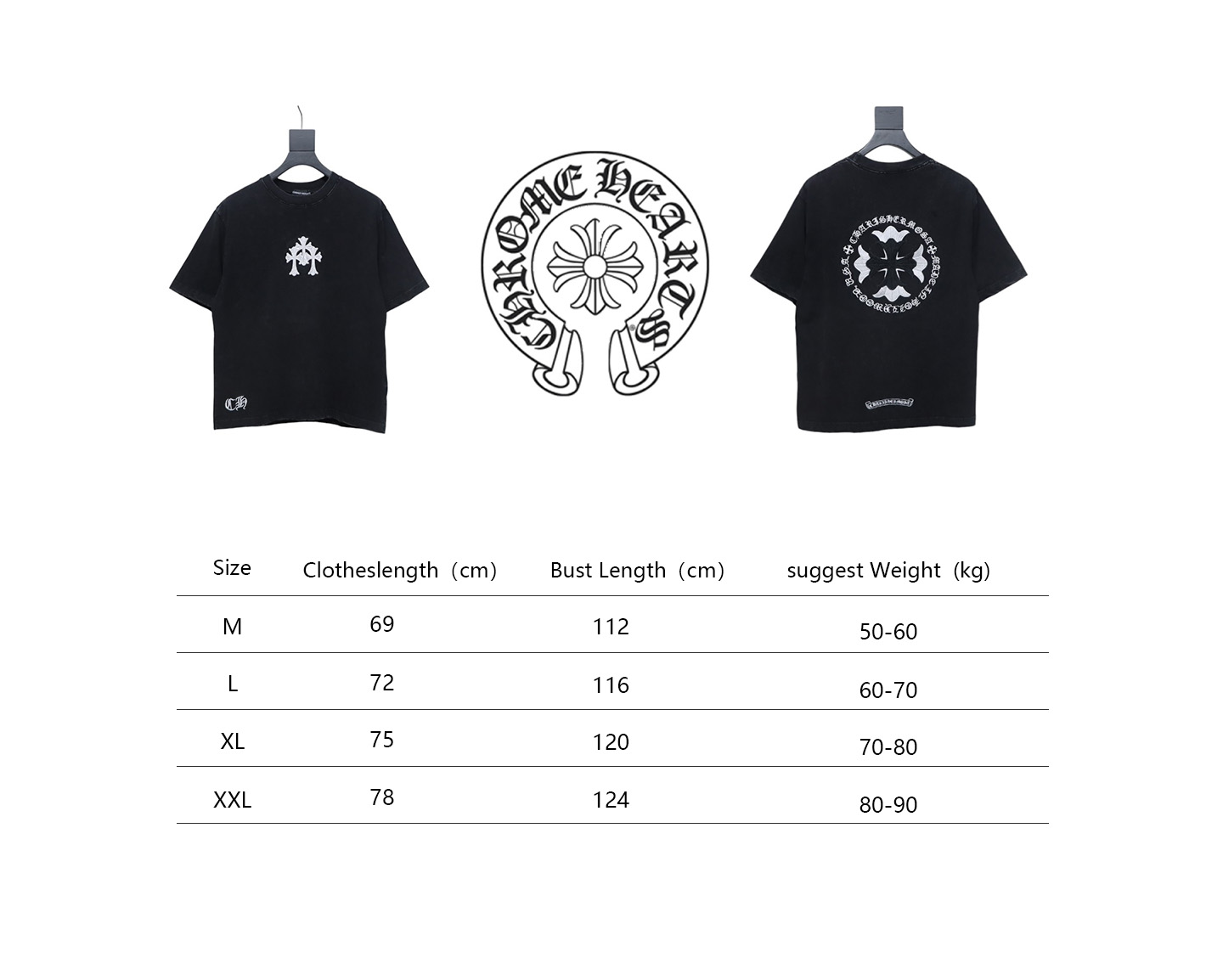 Chrome Hearts Heavy Embroidery Spray Monkey Distressed Short Sleeve Black