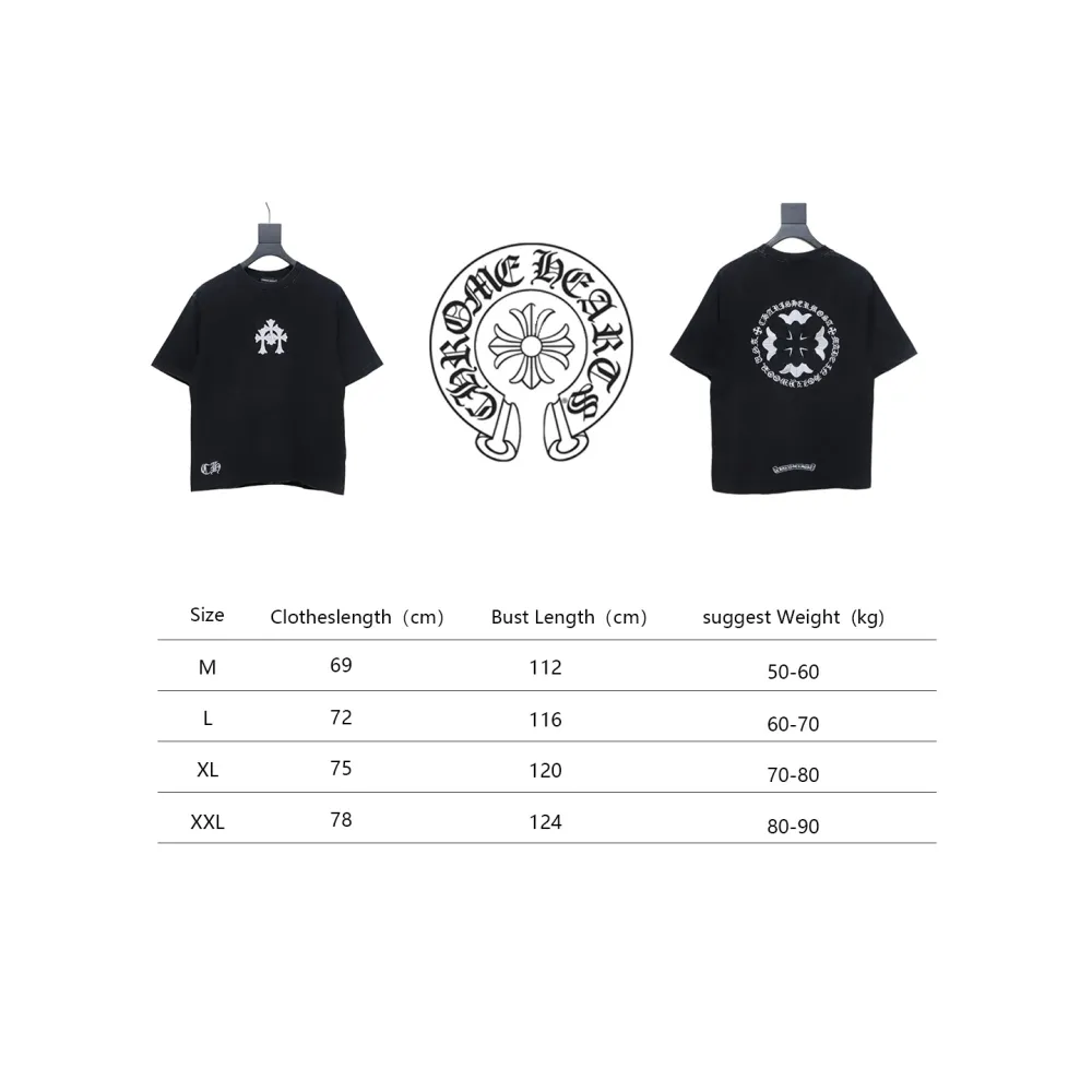 Chrome Hearts Heavy Embroidery Spray Monkey Distressed Short Sleeve Black