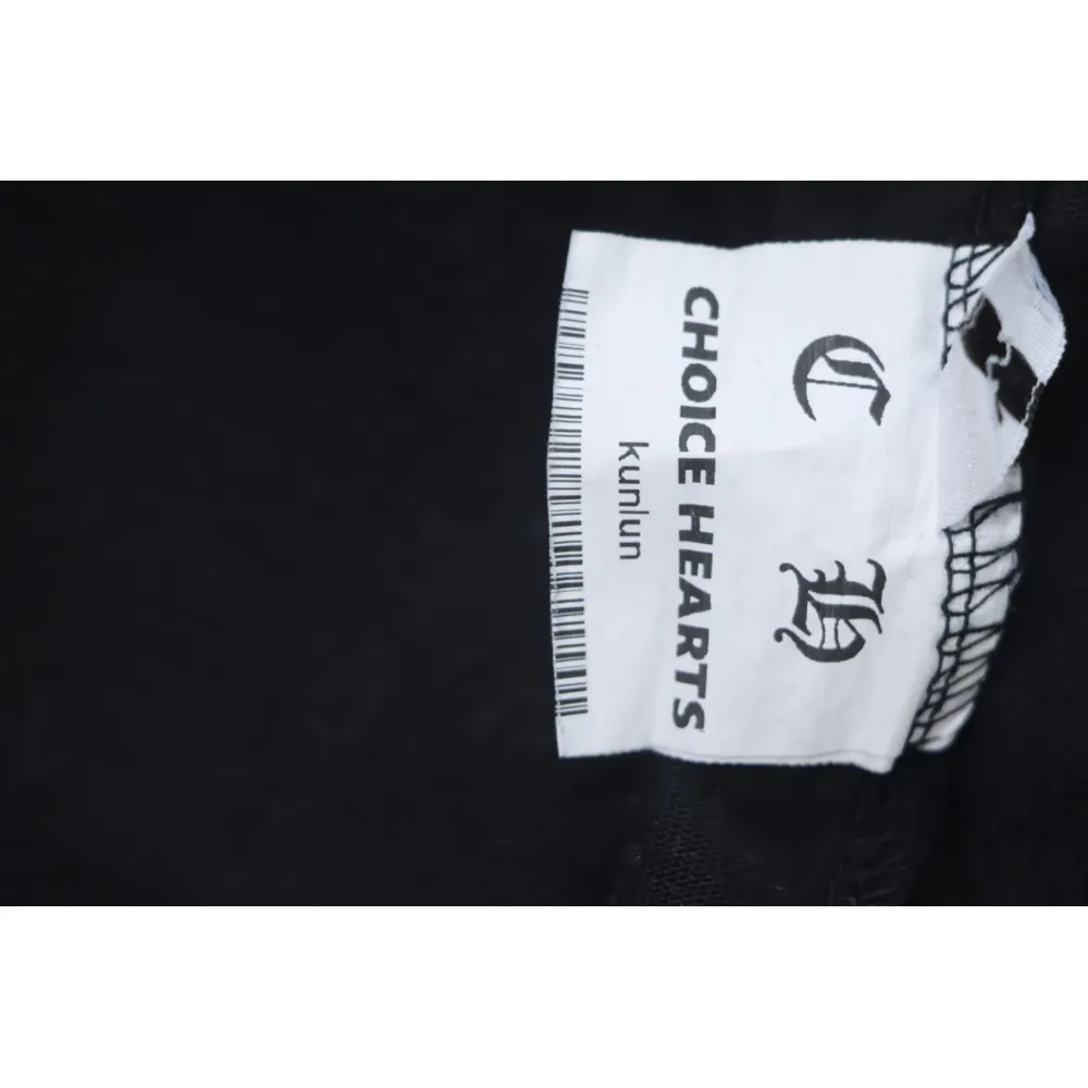 Chrome Hearts Heavy Embroidery Spray Monkey Distressed Short Sleeve Black