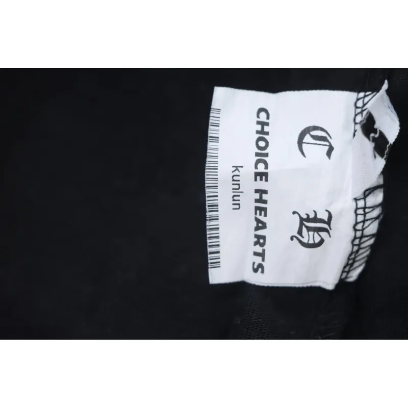 Chrome Hearts Heavy Embroidery Spray Monkey Distressed Short Sleeve Black