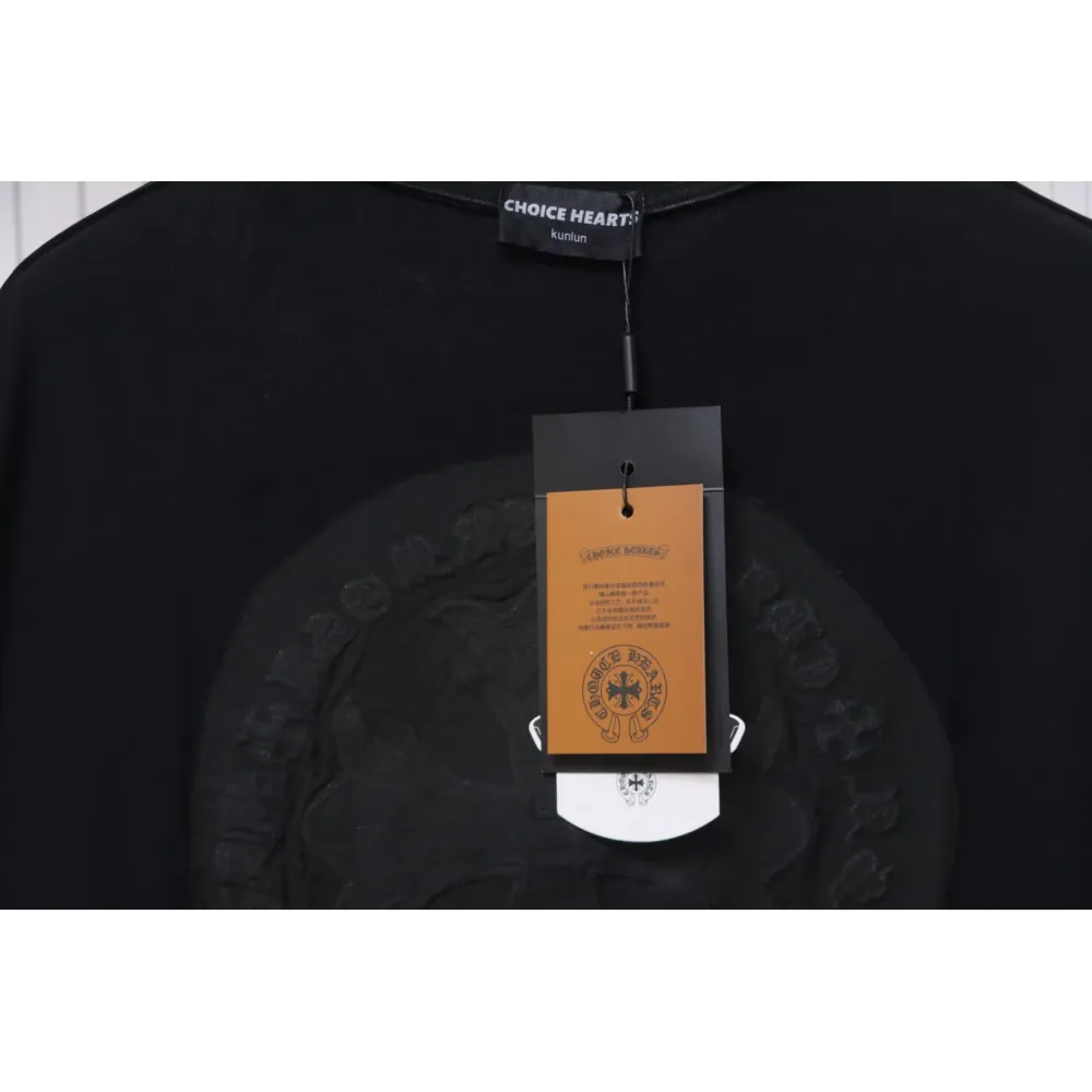 Chrome Hearts Heavy Embroidery Spray Monkey Distressed Short Sleeve Black
