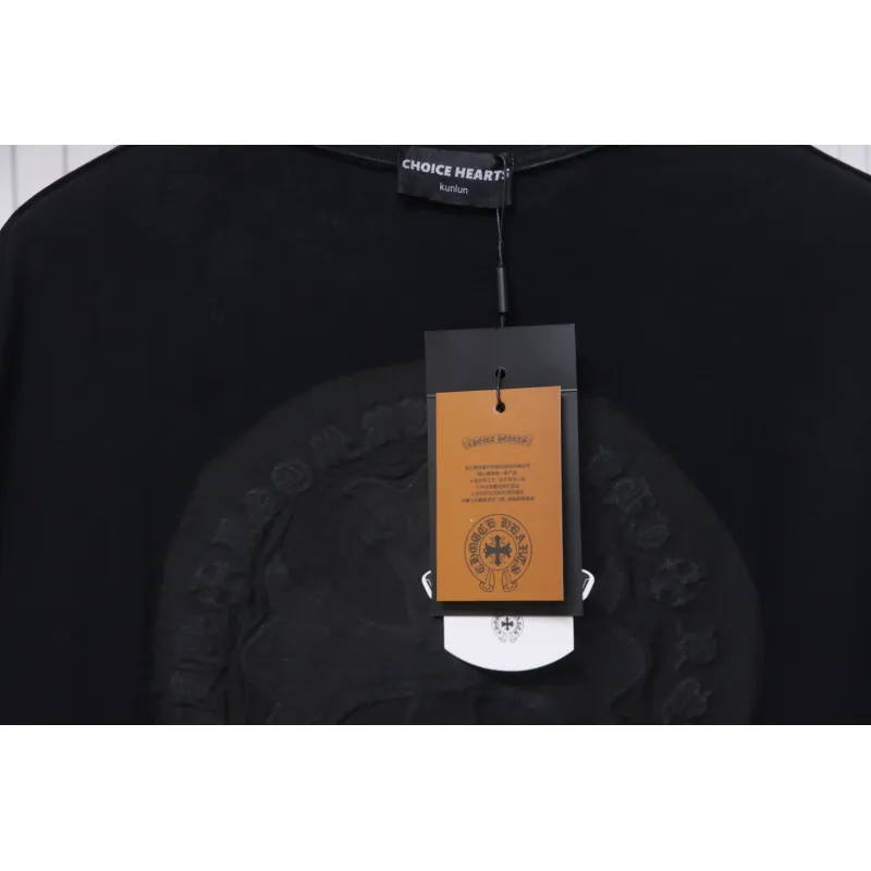 Chrome Hearts Heavy Embroidery Spray Monkey Distressed Short Sleeve Black