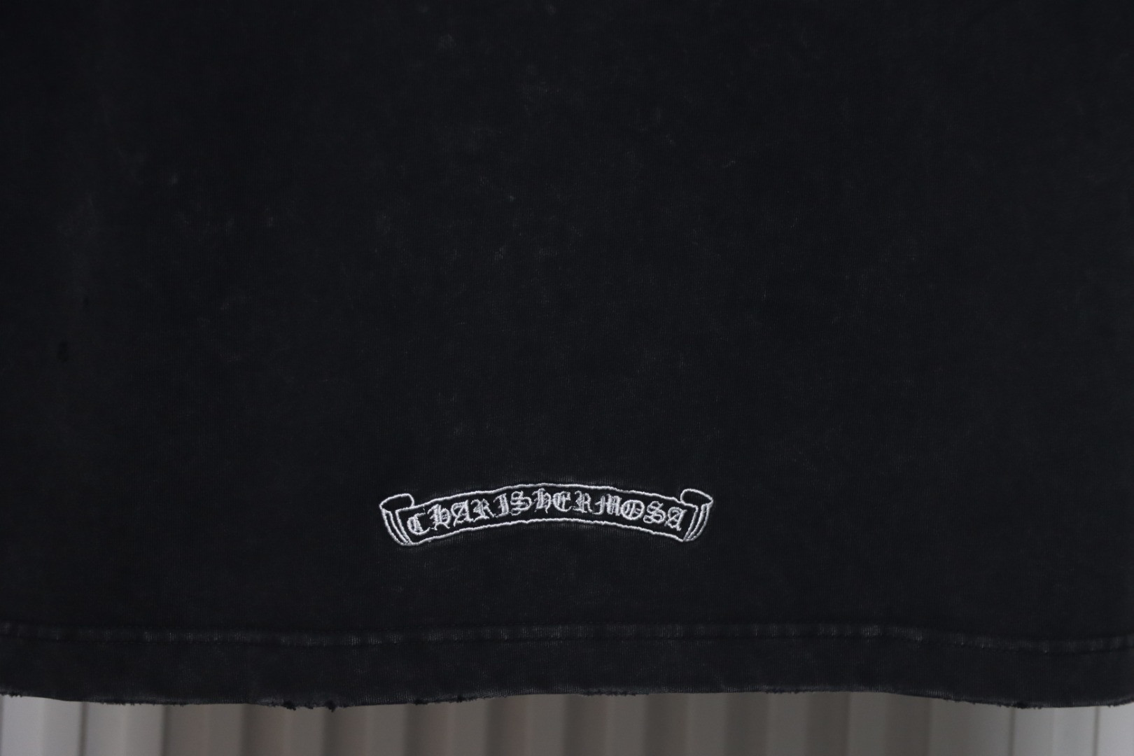 Chrome Hearts Heavy Embroidery Spray Monkey Distressed Short Sleeve Black