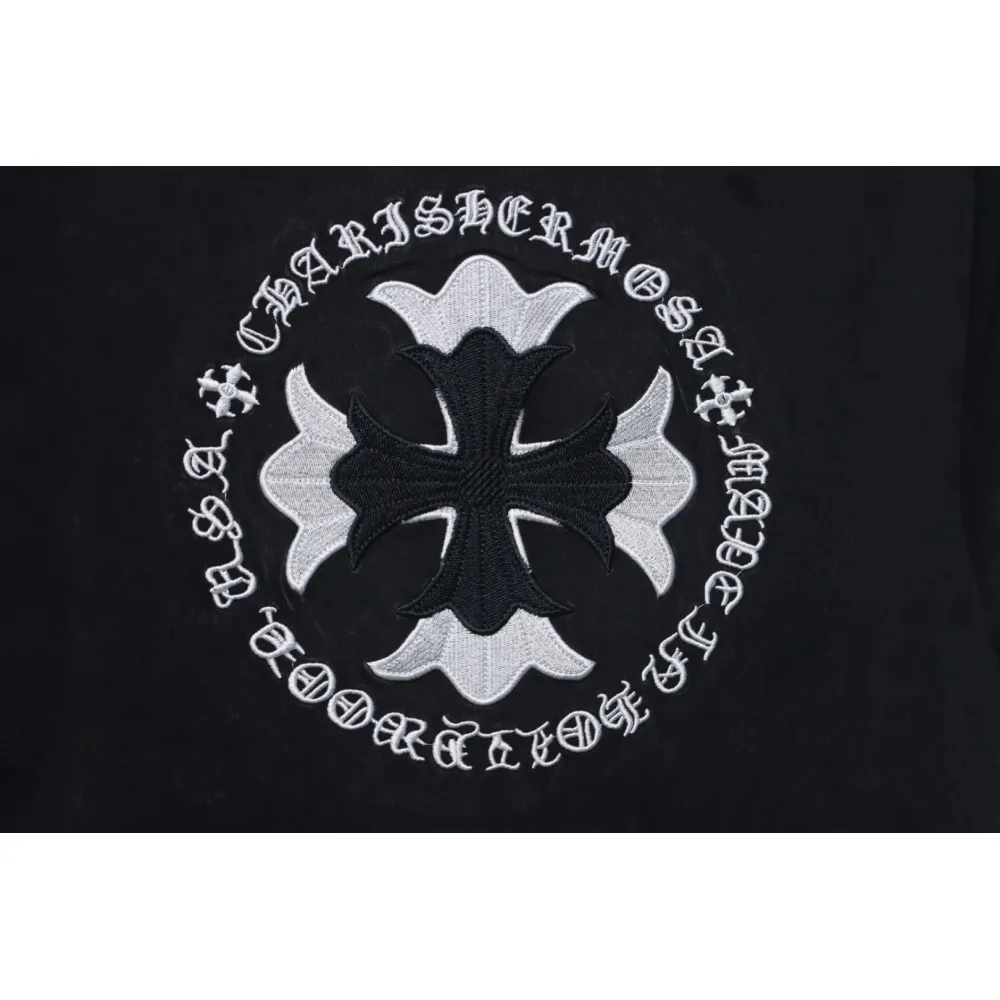Chrome Hearts Heavy Embroidery Spray Monkey Distressed Short Sleeve Black