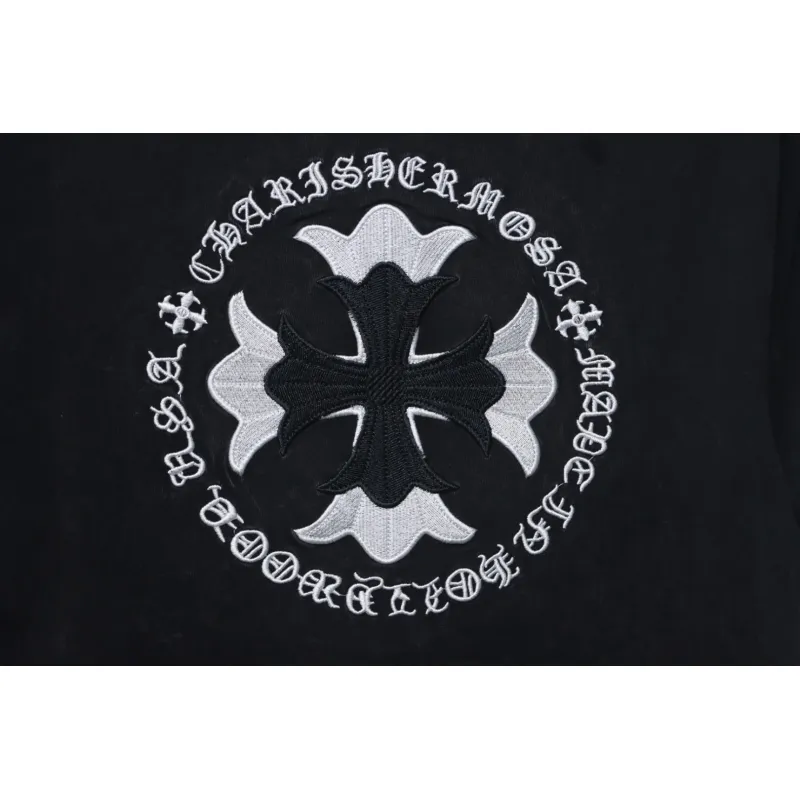 Chrome Hearts Heavy Embroidery Spray Monkey Distressed Short Sleeve Black