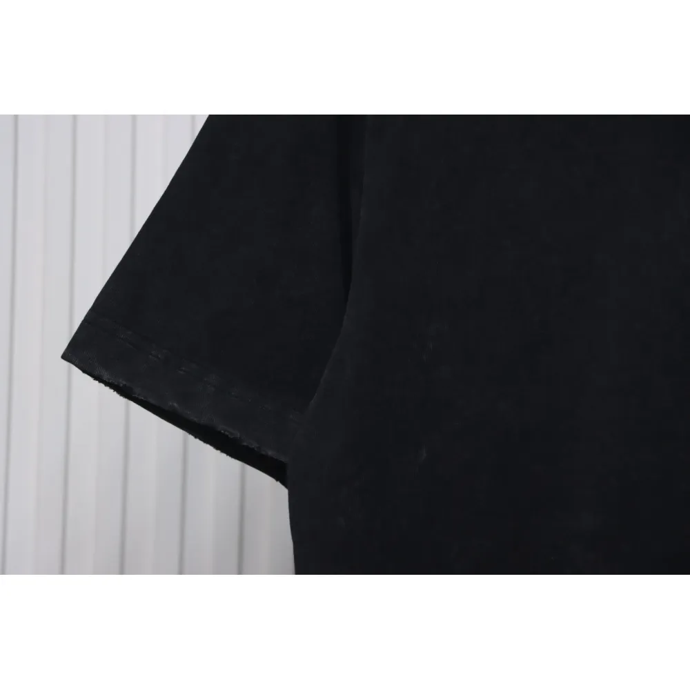 Chrome Hearts Heavy Embroidery Spray Monkey Distressed Short Sleeve Black
