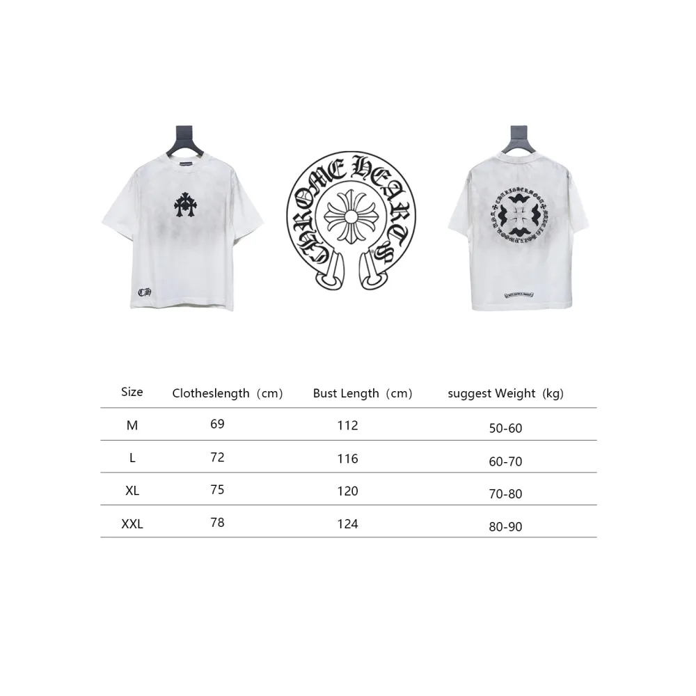 Chrome Hearts Heavy Embroidery Spray Monkey Distressed Short Sleeve White