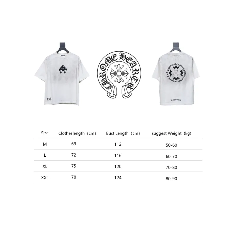 Chrome Hearts Heavy Embroidery Spray Monkey Distressed Short Sleeve White