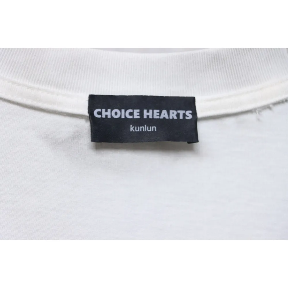 Chrome Hearts Heavy Embroidery Spray Monkey Distressed Short Sleeve White