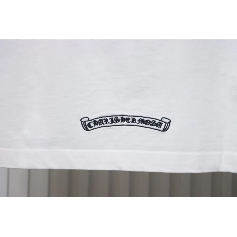 Chrome Hearts Heavy Embroidery Spray Monkey Distressed Short Sleeve White