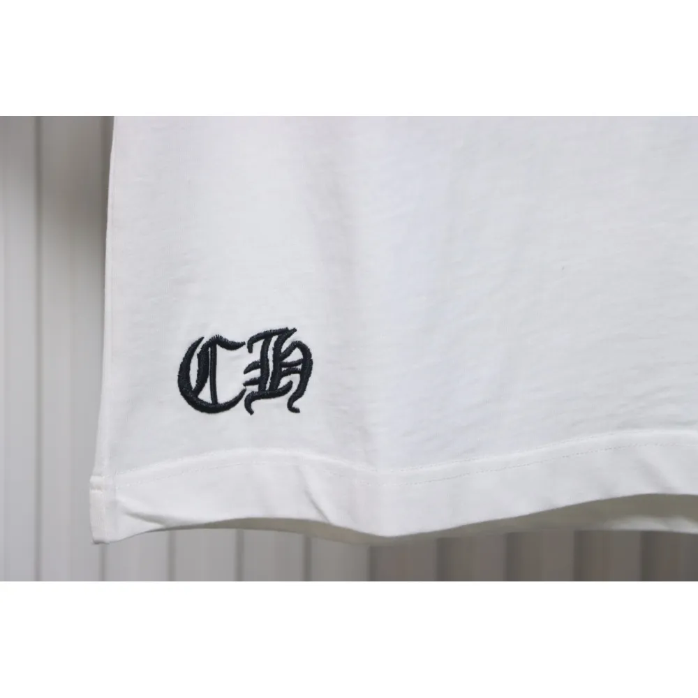 Chrome Hearts Heavy Embroidery Spray Monkey Distressed Short Sleeve White