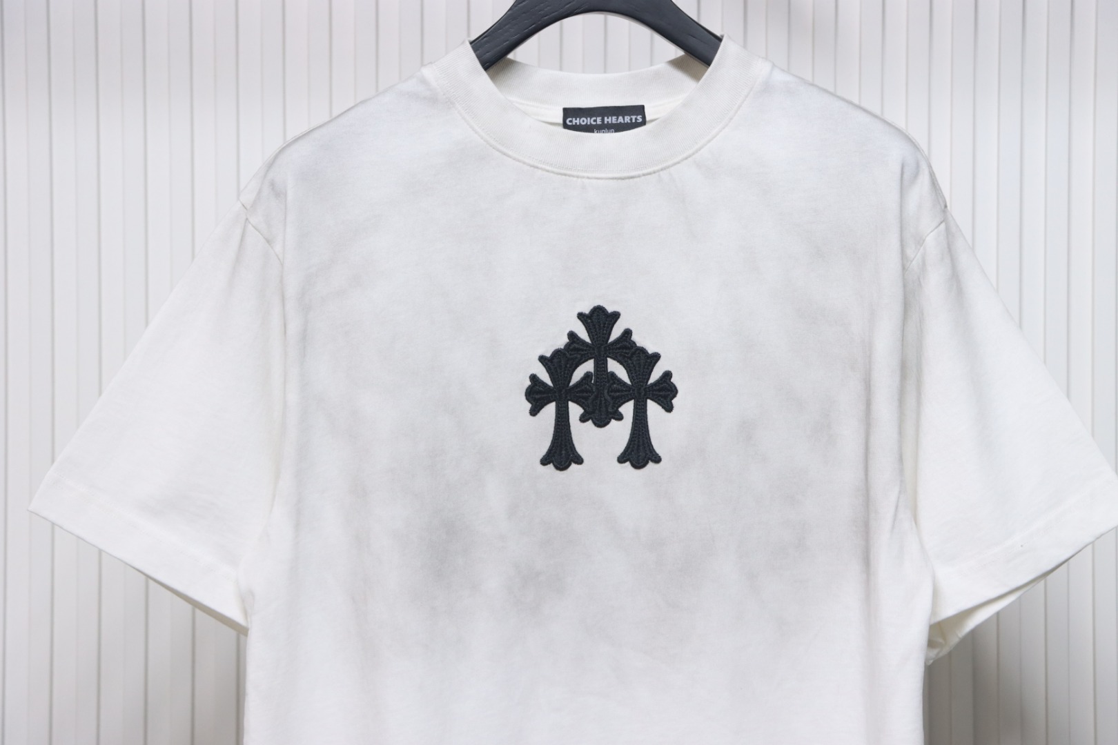Chrome Hearts Heavy Embroidery Spray Monkey Distressed Short Sleeve White