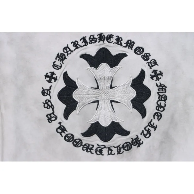 Chrome Hearts Heavy Embroidery Spray Monkey Distressed Short Sleeve White