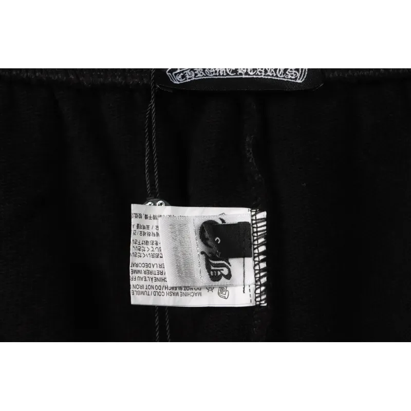 Chrome Hearts Horseshoe Distressed Sanskrit Shorts Black