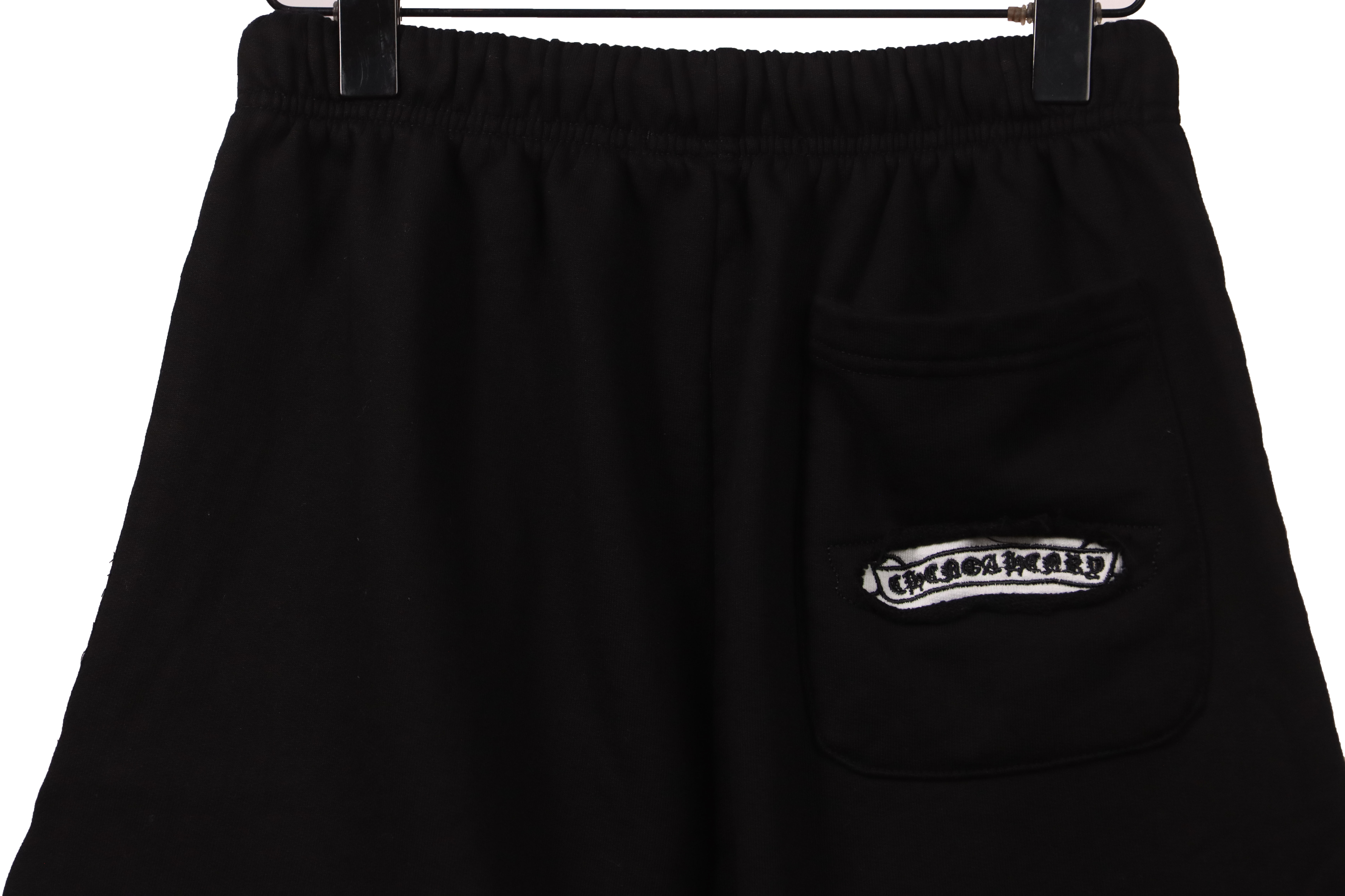 Chrome Hearts Horseshoe Distressed Sanskrit Shorts Black