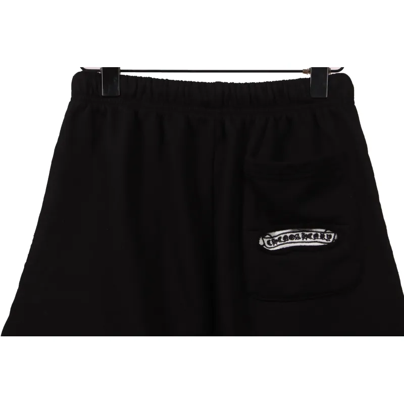 Chrome Hearts Horseshoe Distressed Sanskrit Shorts Black