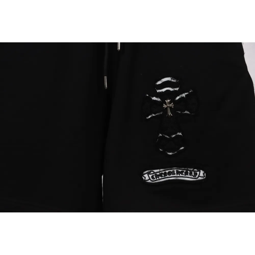 Chrome Hearts Horseshoe Distressed Sanskrit Shorts Black