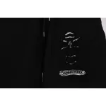 Chrome Hearts Horseshoe Distressed Sanskrit Shorts Black