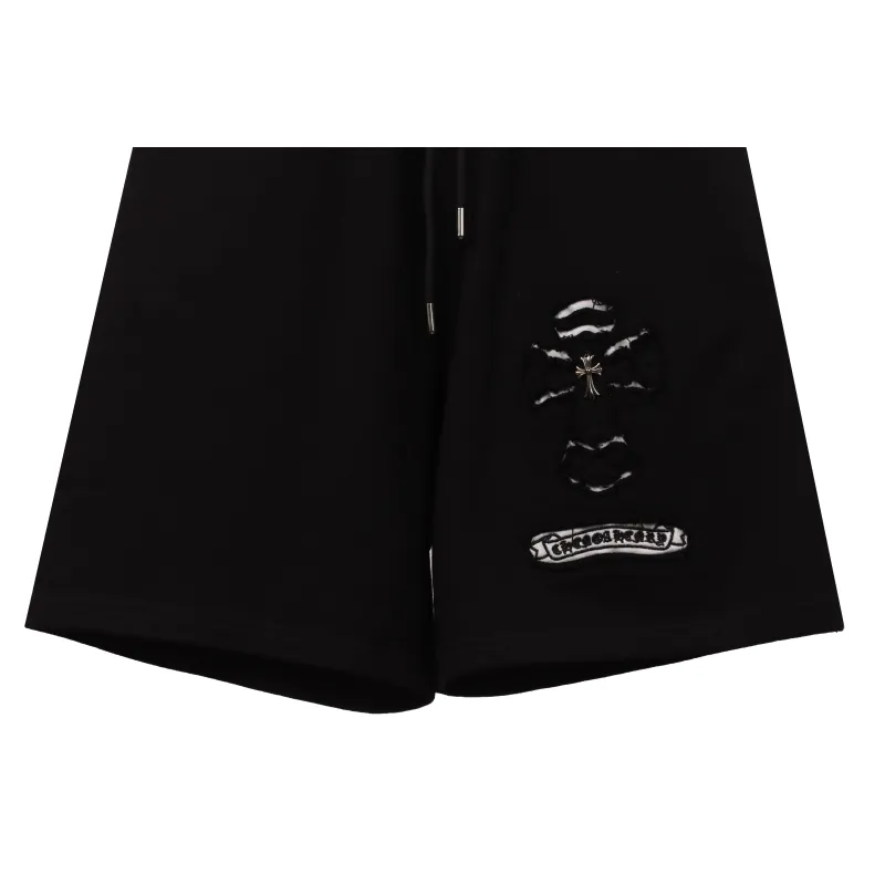 Chrome Hearts Horseshoe Distressed Sanskrit Shorts Black