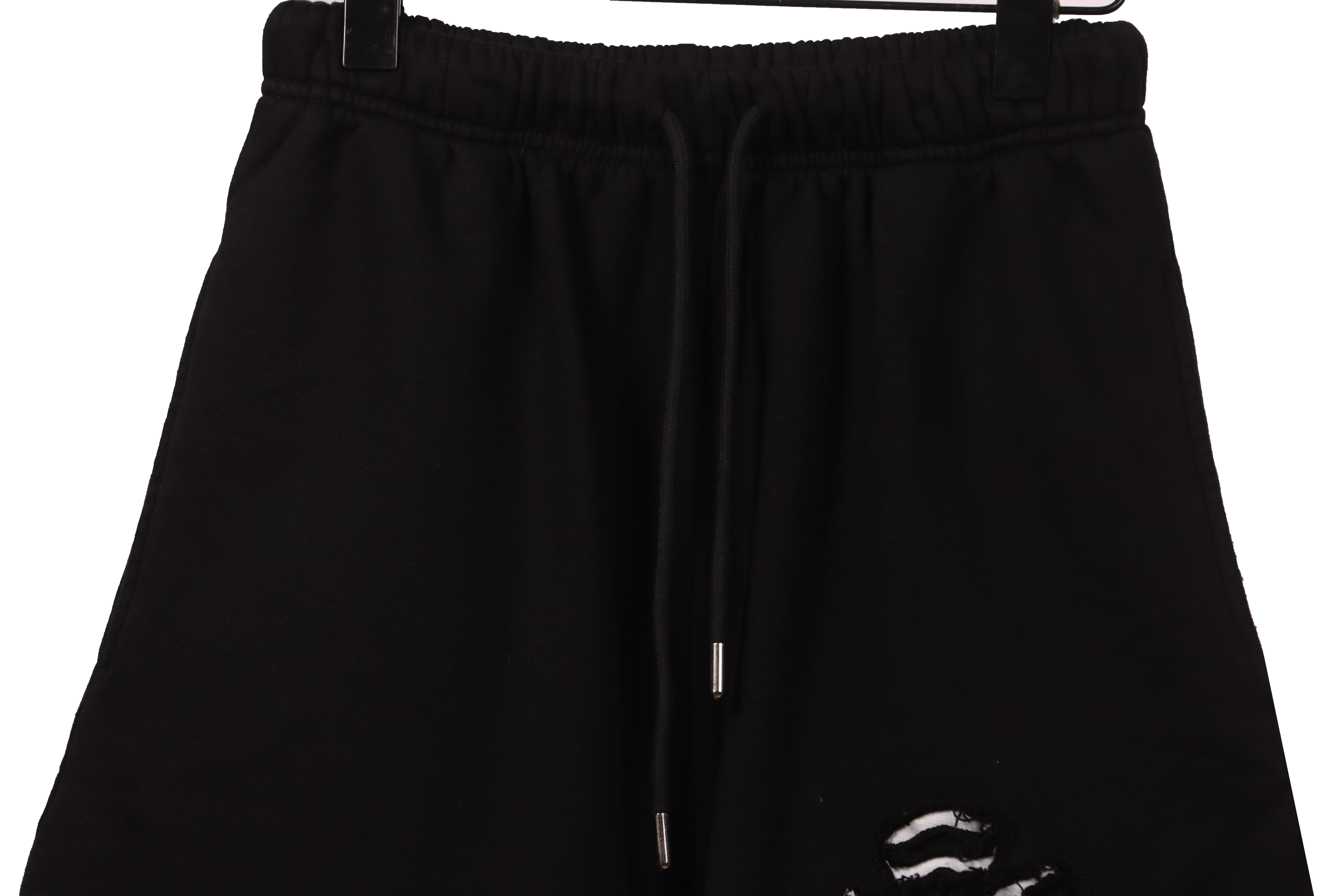 Chrome Hearts Horseshoe Distressed Sanskrit Shorts Black