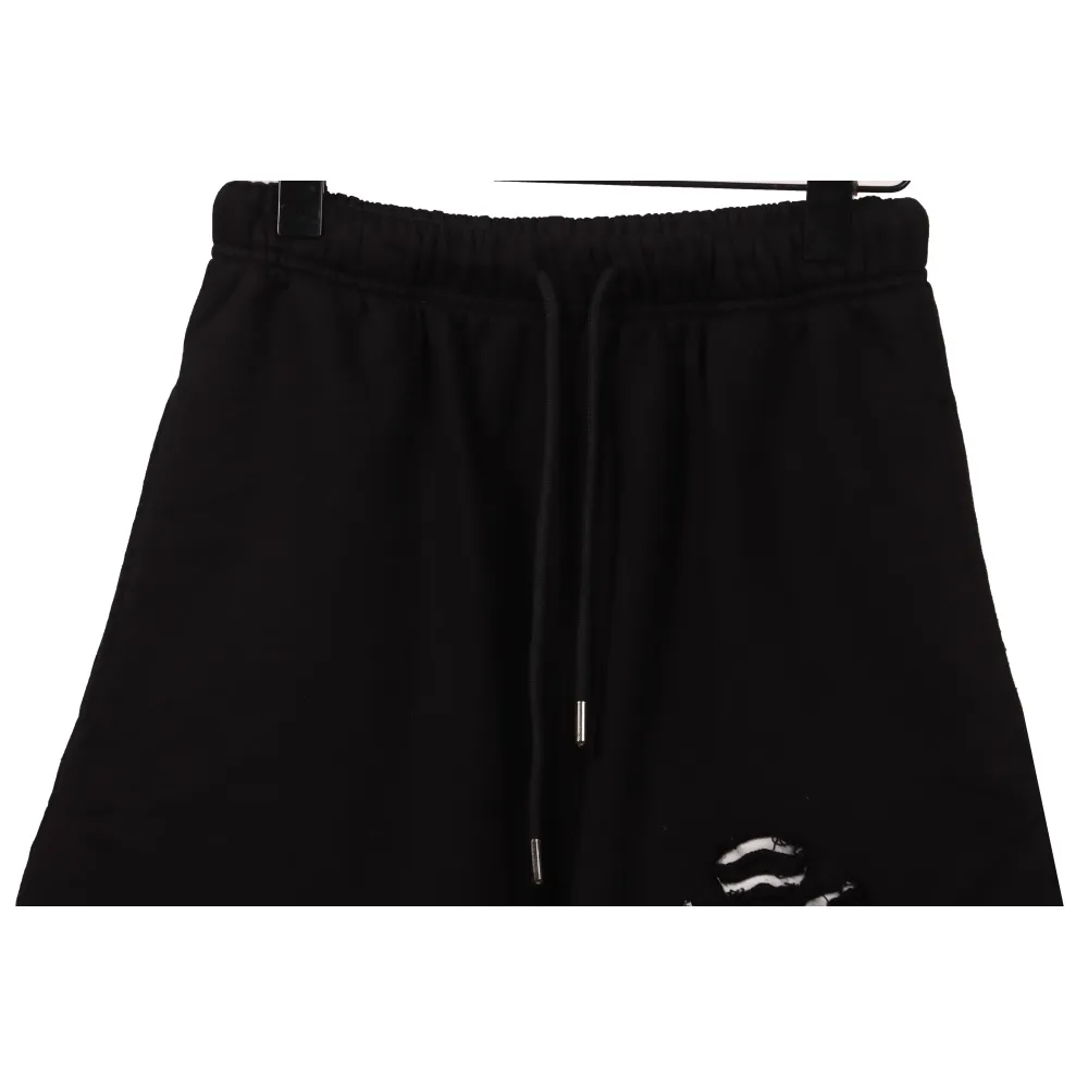Chrome Hearts Horseshoe Distressed Sanskrit Shorts Black