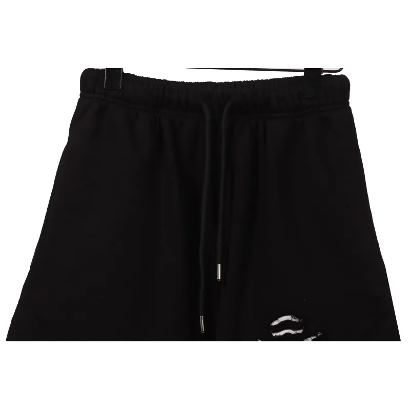 Chrome Hearts Horseshoe Distressed Sanskrit Shorts Black