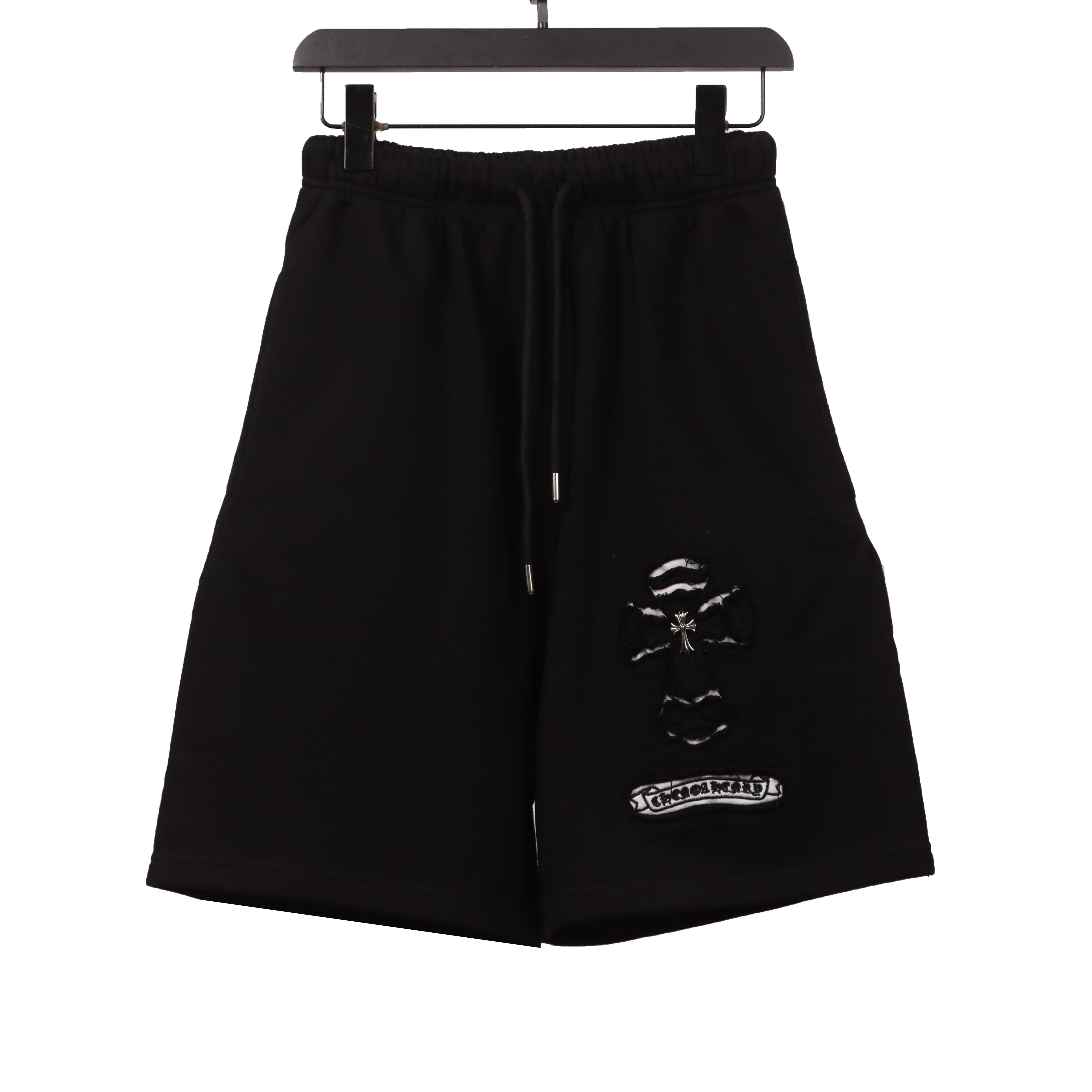 Chrome Hearts Horseshoe Distressed Sanskrit Shorts Black