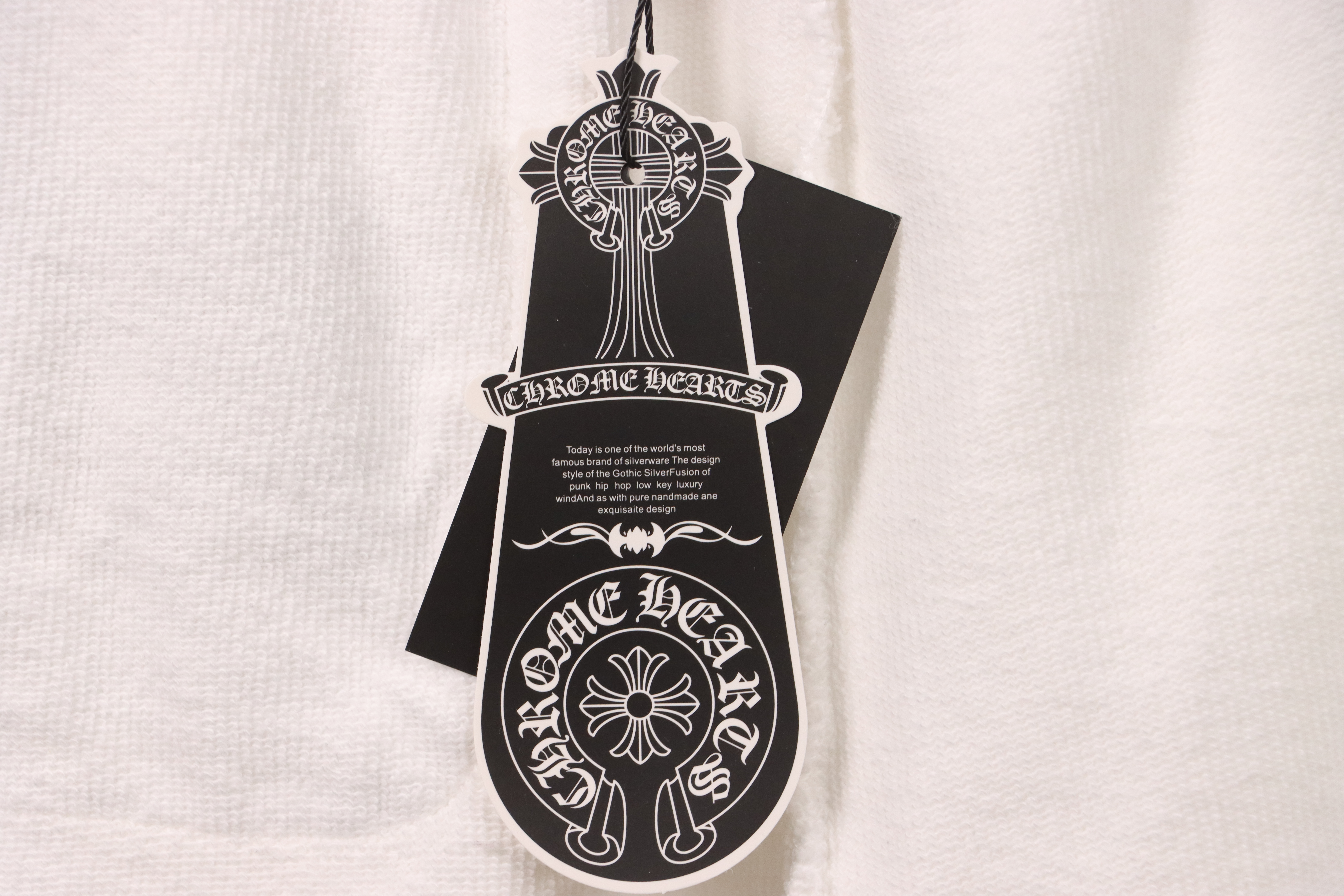 Chrome Hearts Horseshoe Distressed Sanskrit Shorts White