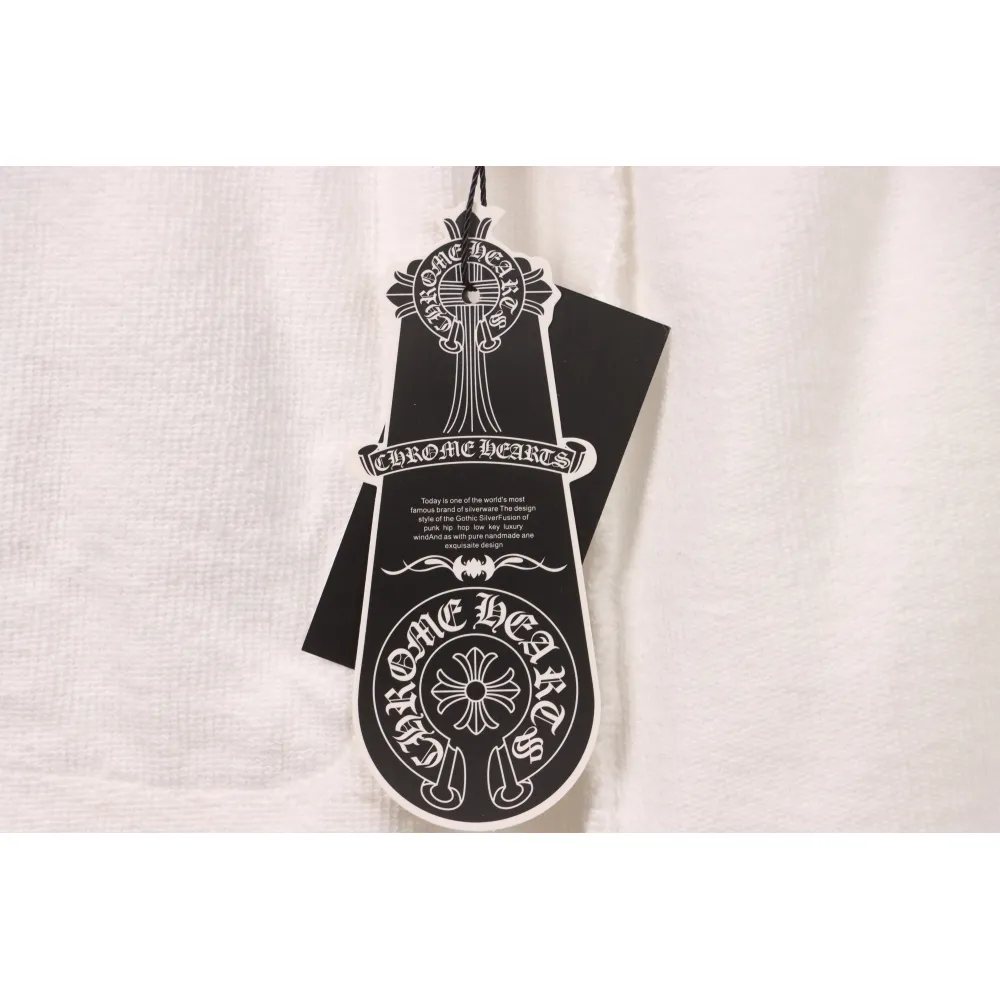 Chrome Hearts Horseshoe Distressed Sanskrit Shorts White