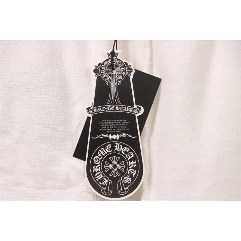 Chrome Hearts Horseshoe Distressed Sanskrit Shorts White